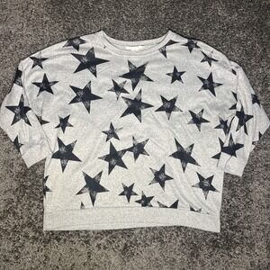 Workshop Republic Clothing Women's 1X Star Sweater Grey Black